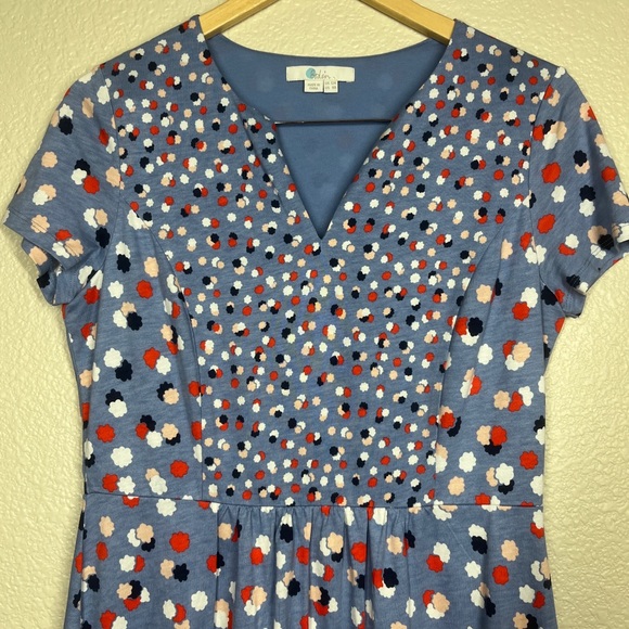 Boden Dress Emory Jersey Sheath Periwinkle Blue Polka Dot Women's Size 8R - Picture 5 of 7